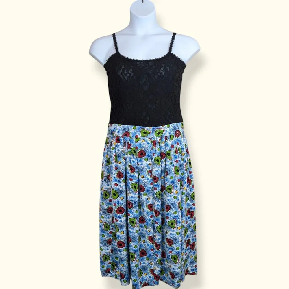 V. RDS Abstract Front Button Rayon Skirt - Picture 4 of 7